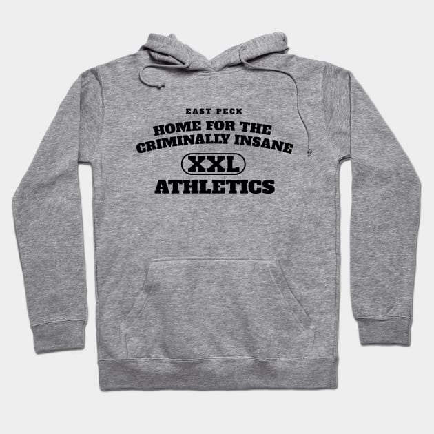 East Peck Home For The Criminally Insane Athletics Hoodie by Roufxis